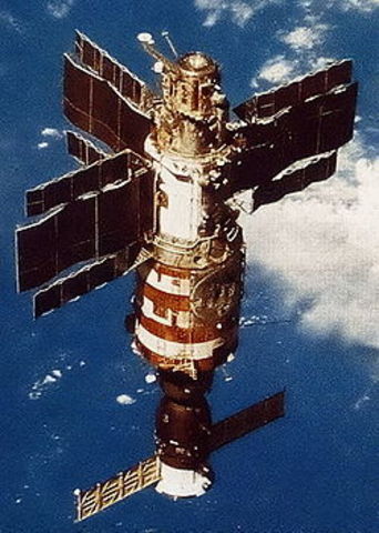 Launch of the first space station (the Soviet Salyut 1)