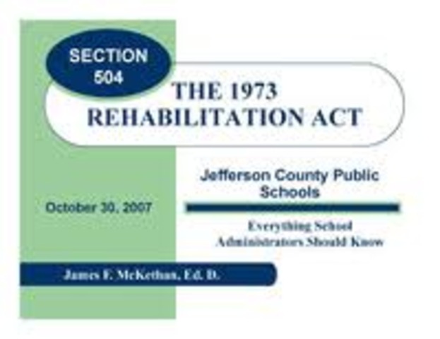 Rehabilitation Act/Section 504