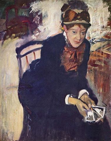 Porträt der Miss Cassatt, die Karten haltend