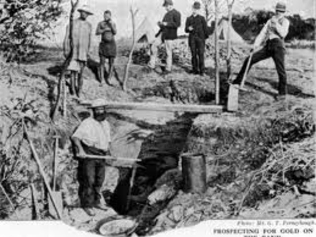 Gold is discovered in South Africa