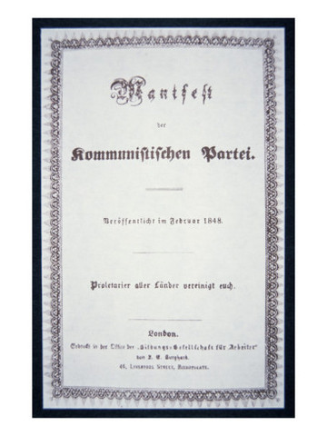 First Publication of "The Communist Manifesto"