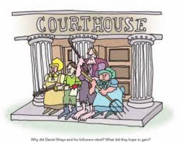 Daniel Shays leads a rebellion against higher taxes.