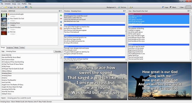 Began using Easy Worship Presentation Software