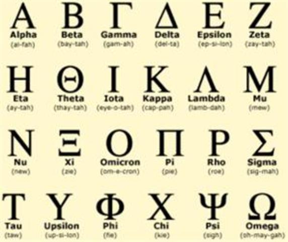 Development of the first Greek Alphabet (In BC)