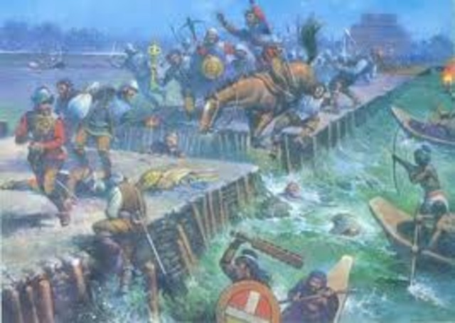 The spanish attempt to escape from tenochtitlan, where they were staying.
