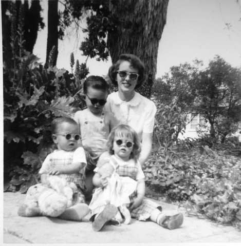 Susan with John, Steve and Valerie at Figueroa house in Altadena
