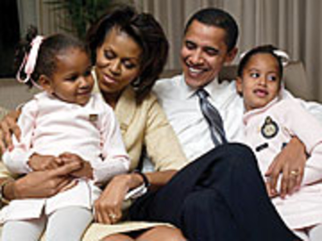 Michelle and Barack Happy Family