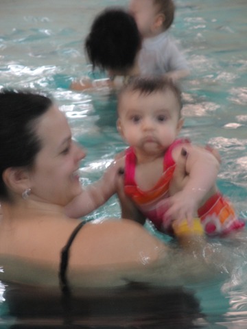 Ava's first swim lesson.
