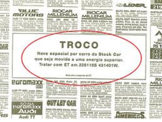 Anúncio na Gazeta de Boston