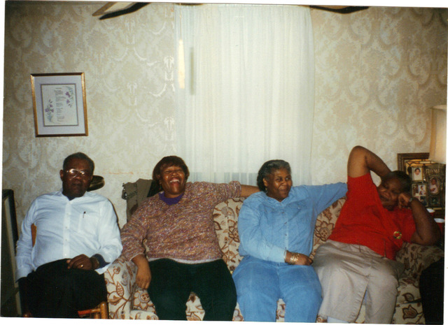 My mother (in red) and her siblings