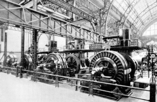 Westinghouse Electric Company uses an AC to light the Chicago World Fair