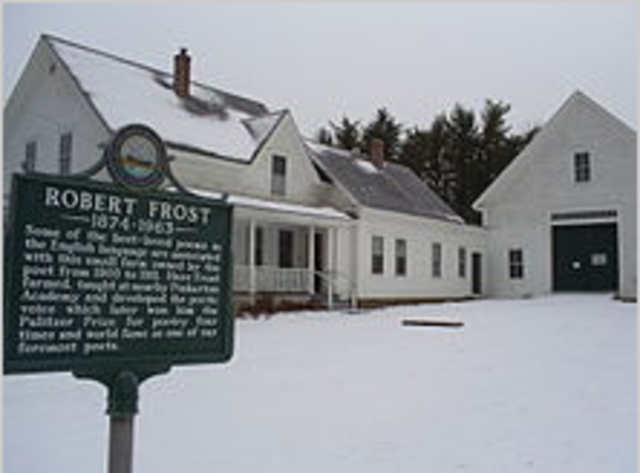 Frost purchases his grandfather's farm. Frost produced many famous poems here.