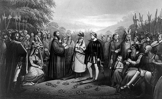 Pocahontas marries John Rolfe
