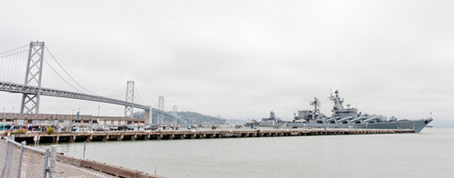 Russian warship carrying attack helicopters turned back