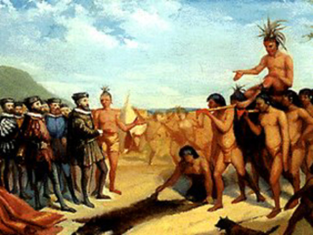 Jacques Cartier visits Stadaconna