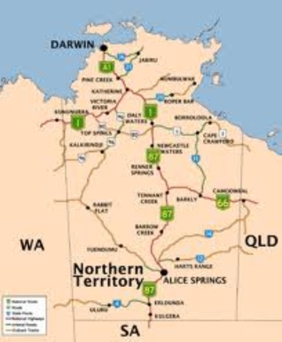 Northen Territory seperated from South Australia