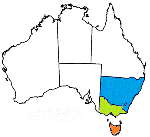 government established in nsw,tas,vic