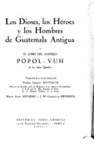 Traducción del Popol Vuh.