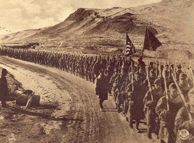 First American troops land in France.