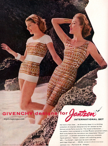 Hubert de Givency designs for Jantzen in his Paris salon
