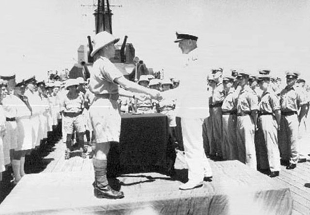 The British Navy arrives