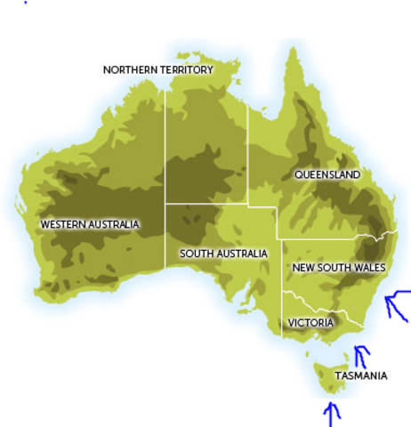 parlemental colonys formed NSW,VIC,TAS