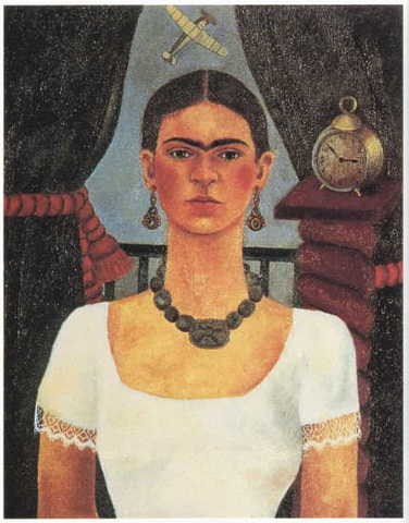 While recuperating Frida paints her first self-portrait.