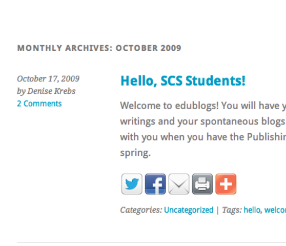 Opened Edublogs Account