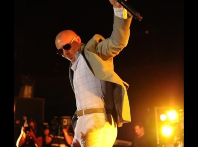 DJ Laz and Pitbull at Premios Joventud