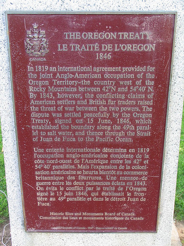 The signing of the Oregon treaty (British Columbia)
