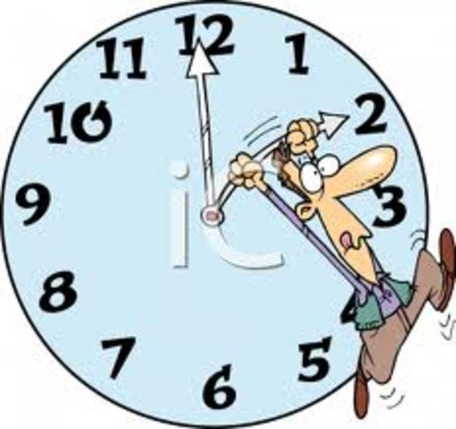 The first clock was invented.