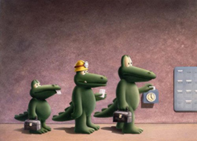 Alligator leaves work with little duck