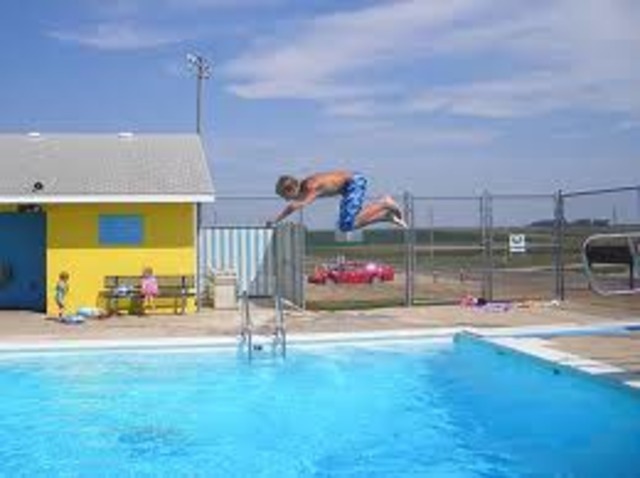 Swimming at the pool