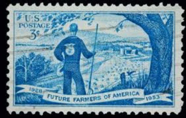 1st Commerative FFA Stamp was issued at the  U.S. Post Office