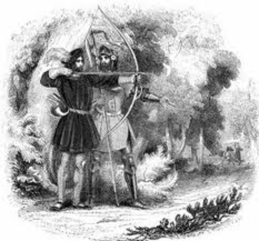 Robin Hood first appears in literature