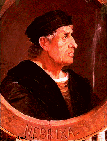 Nacio Antonio de Nebrija, humanista y gramático español, autor de la primera gramática aplicada a una lengua romance.