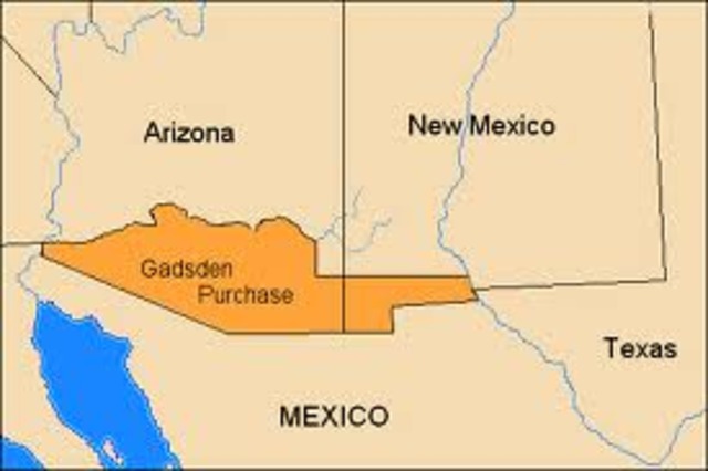Gadsden Purchase added 45,000 square miles of territory
