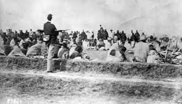 The Long Walk - Navajos and Apaches relocated to Bosque Redondo