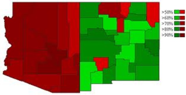 People of New Mexico and Arizona vote on issue of joint statehood, New Mexico voting in favor and Arizona against.