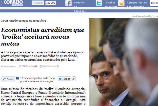 Economistas dizem que Troika aceitará rever metas do défice|Economists believe Troika will accept revising deficit goal