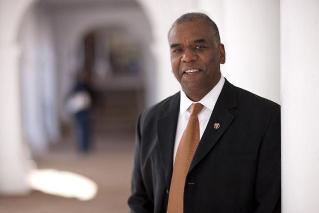 Marcus Martin speaks in support of President Sullivan