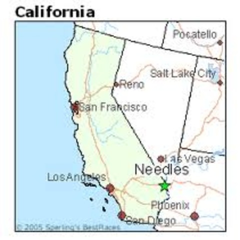 Chris hitchkikes a ride to Needles, Calfornia