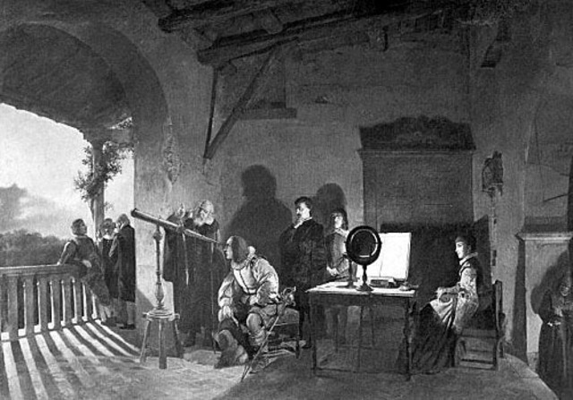 Galileo first makes observations of the sky