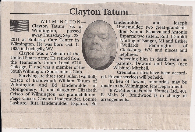 The day my grandpa died.