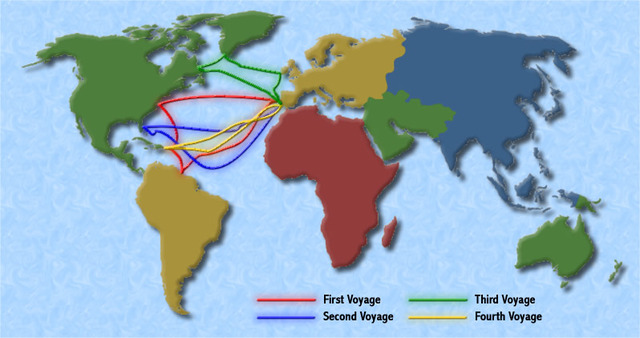 Columbus's 4 Voyages