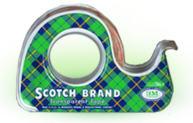 Scotch Brand invents the iconic "snail" shaped tape dispenser.