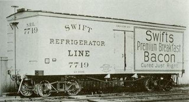 Gastavus Swift Hires Andrew Chase to create a Better Refrigerated Railroad Car