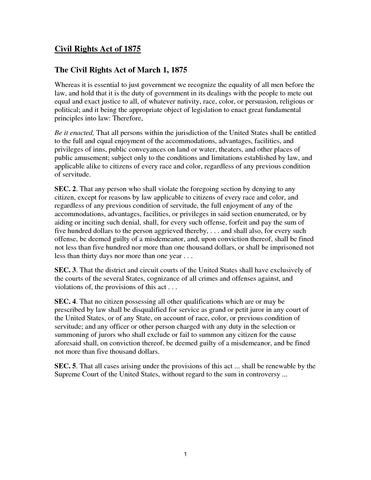 Civil Rights Act of 1875