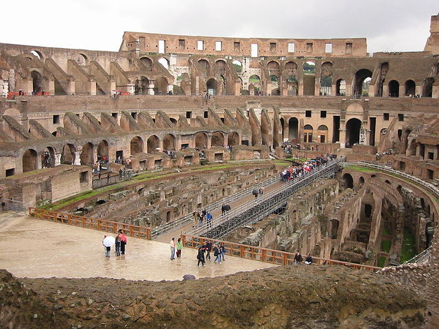 Amphitheaters began around 27 BC