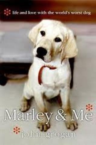 Marley and Me, John Grogan, Nonfiction, 289 pages, Ch 1-15, pages 1-141 pages read: 141